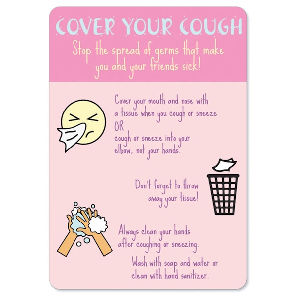 Safety Sign, OSHA Notice, 7" Height, Aluminum, Cover Your Cough 1